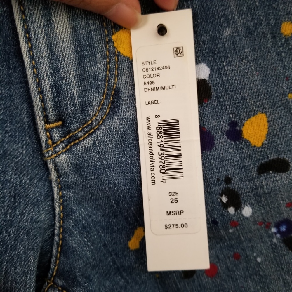 🔴SOLD🔴 Alice Olivia Stacey Bendet Splatter Denim - Picture 8 of 8